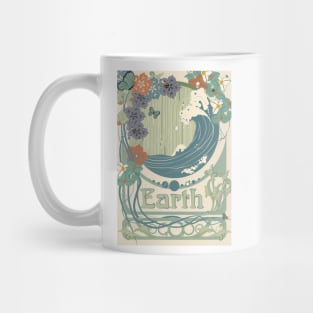 Earth - Art Nouveau Space Travel Poster Mug